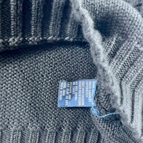 Vintage Polo Ralph Lauren Vest Men's XL Black Red Pony Knit Cotton Sweater VNeck - Picture 5 of 7